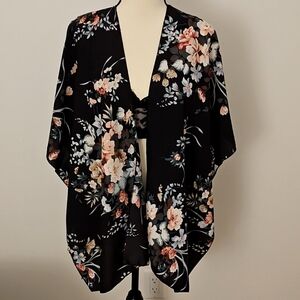 Floral short sleeve cover up